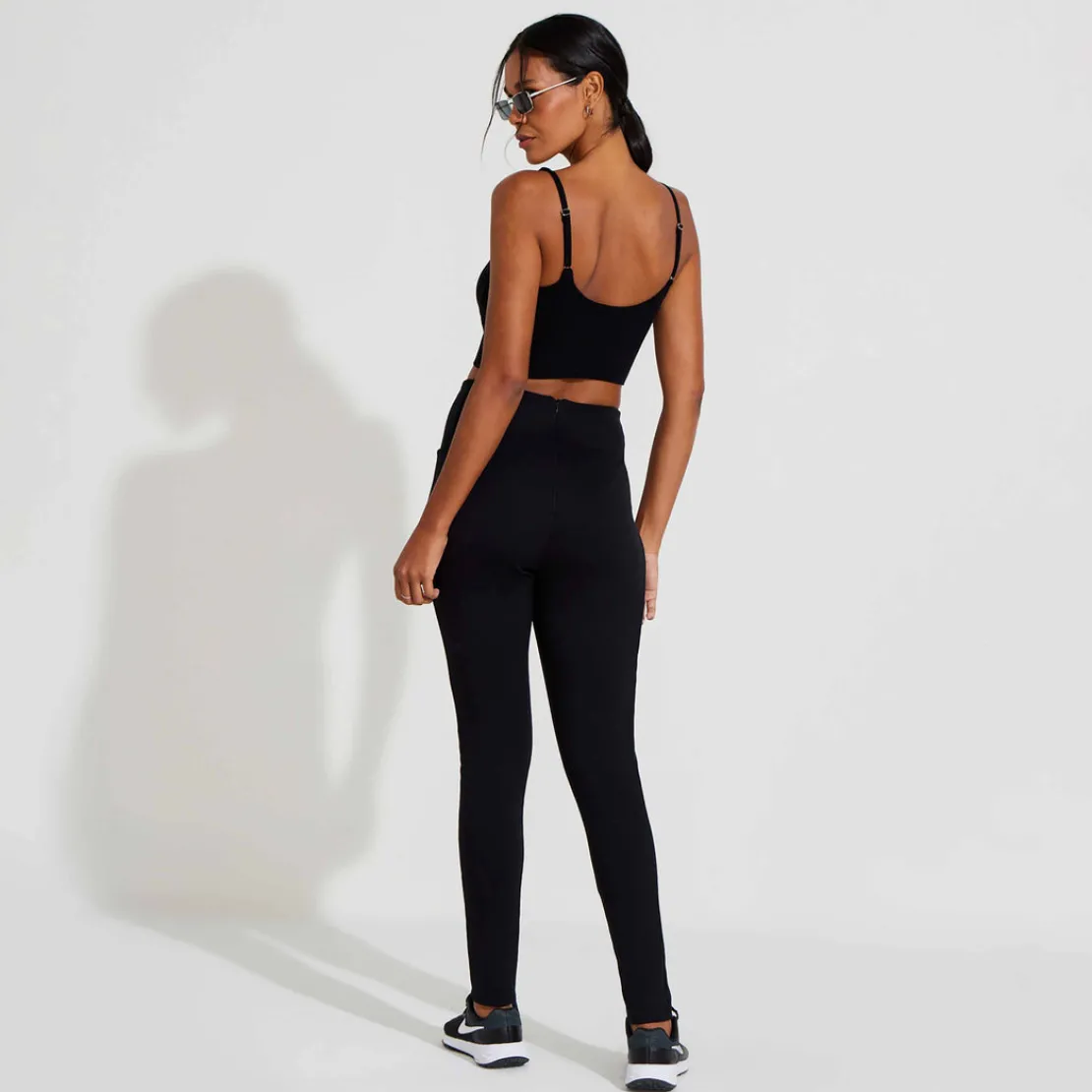 Calças>Basico.com Calça Legging Malha Estruturada Feminina - Preto