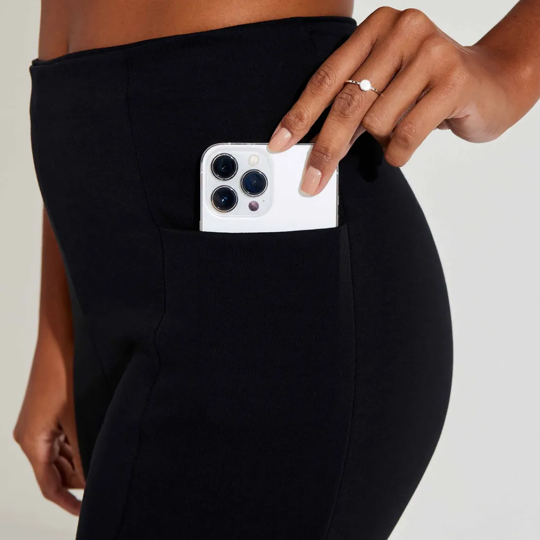 Calças>Basico.com Calça Legging Malha Estruturada Feminina - Preto