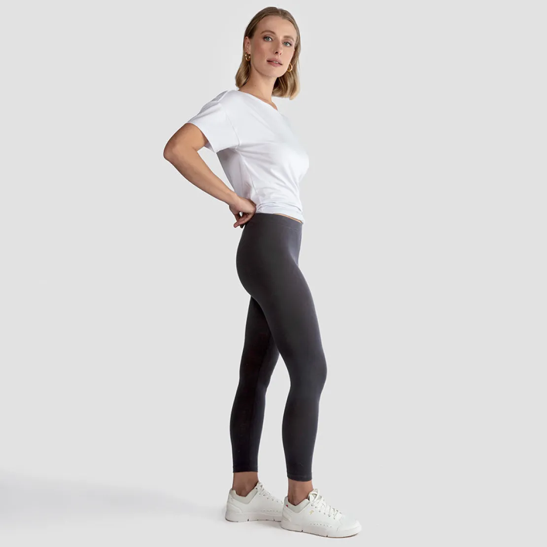 Calças | Algodão Pima>Basico.com Calça Legging Pima Feminina | Life Collection - Cinza Escuro