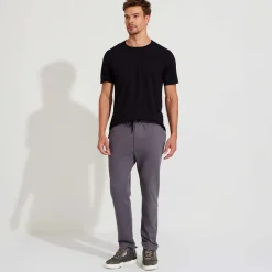 Calças E Bermudas | Masculino>Basico.com Calça Reta Amarração Masculina - Cinza Granito