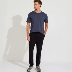 Calças E Bermudas | Masculino>Basico.com Calça Reta Amarração Masculina - Preto