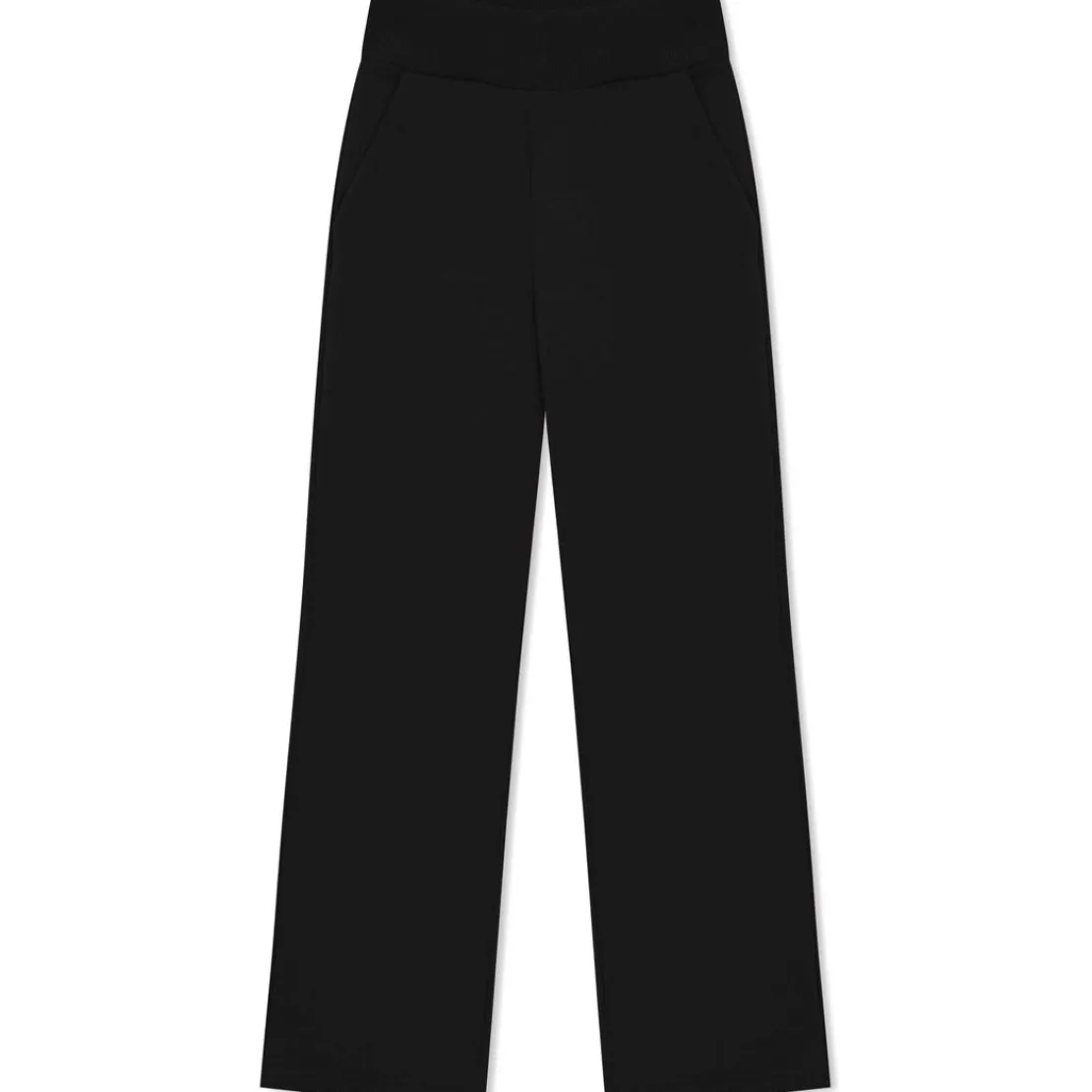 Moletons | Moletons>Basico.com Calça Reta Moletom Flanelado Feminina - Preto
