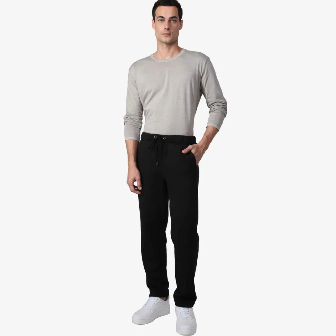 Moletons | Moletons>Basico.com Calça Reta Moletom Flanelada Masculina - Preto