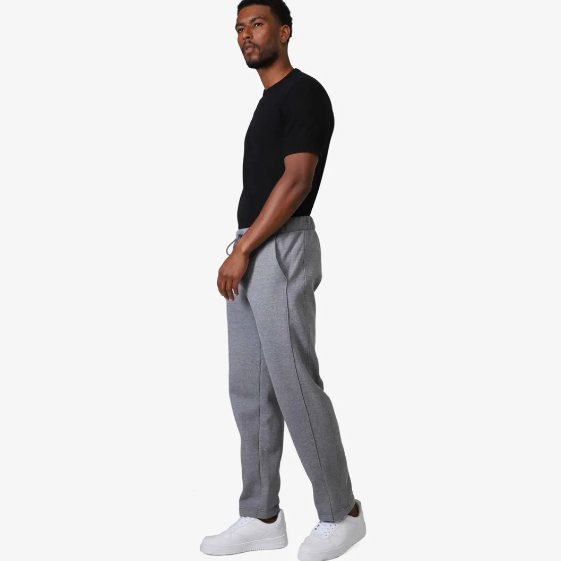 Moletons | Moletons>Basico.com Calça Reta Moletom Flanelada Masculina - Mescla Escuro