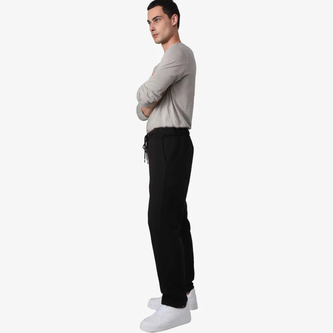 Moletons | Moletons>Basico.com Calça Reta Moletom Flanelada Masculina - Preto