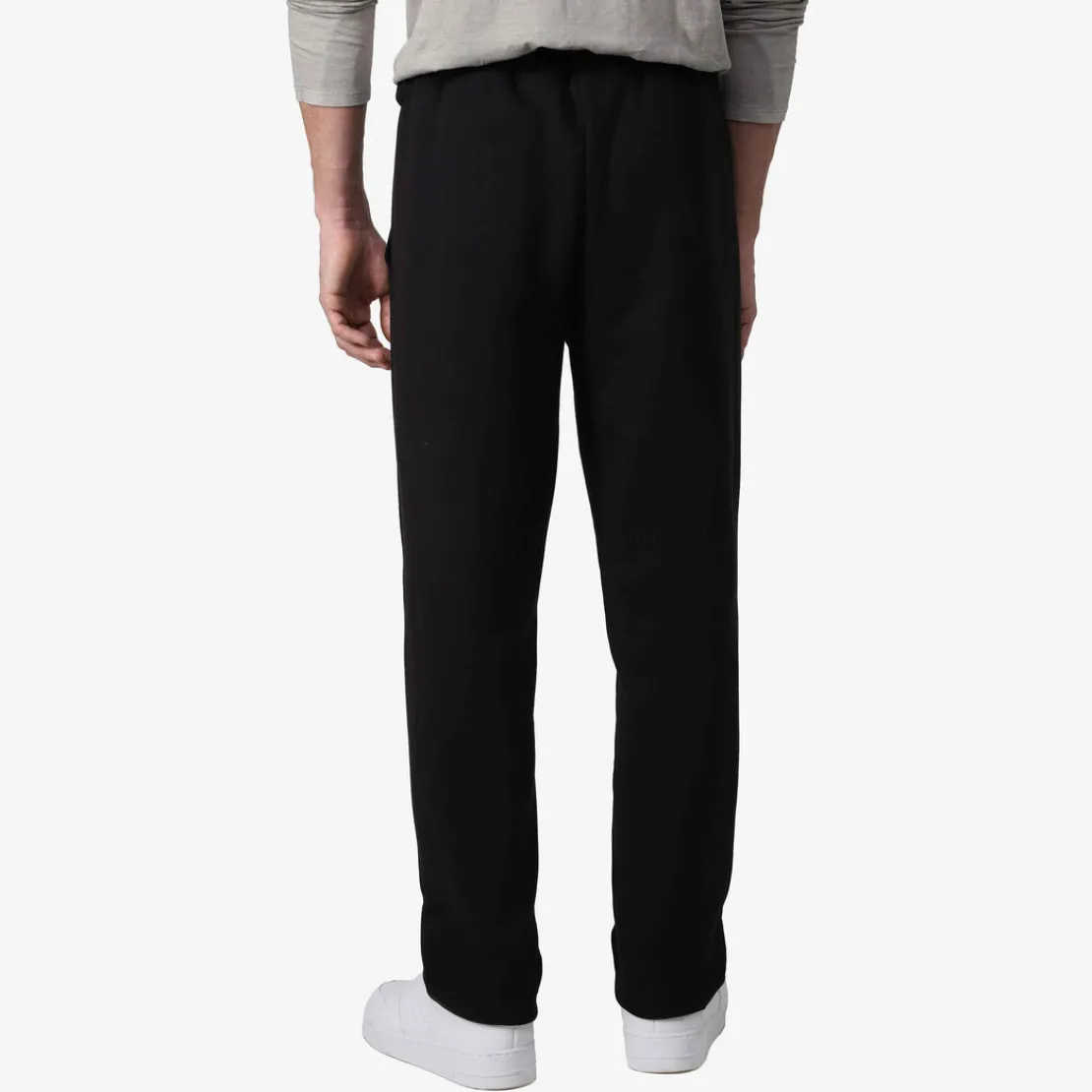 Moletons | Moletons>Basico.com Calça Reta Moletom Flanelada Masculina - Preto