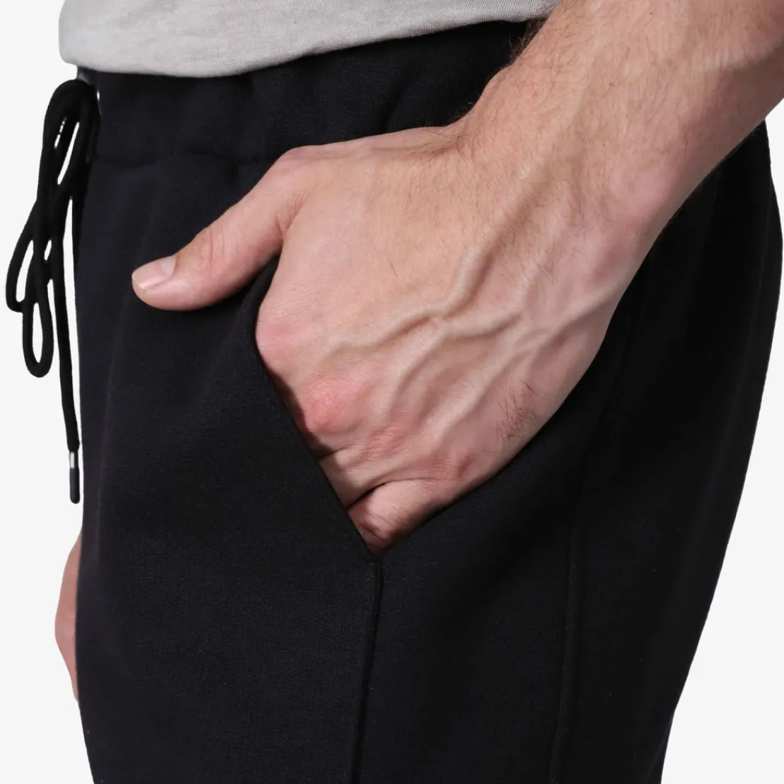 Moletons | Moletons>Basico.com Calça Reta Moletom Flanelada Masculina - Preto