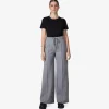 Moletons | Moletons>Basico.com Calça Wide Leg Moletom Flanelado Feminina - Mescla Escuro