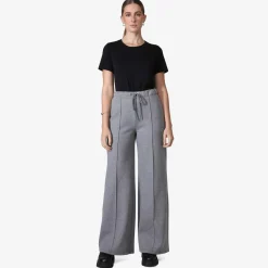 Moletons | Moletons>Basico.com Calça Wide Leg Moletom Flanelado Feminina - Mescla Escuro