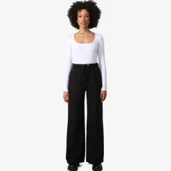 Moletons | Moletons>Basico.com Calça Wide Leg Moletom Flanelado Feminina - Preto