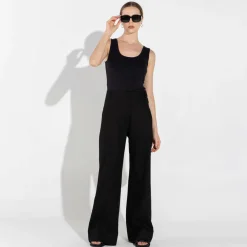 Calças | Linho>Basico.com Calça Wide Linho Feminina - Preto