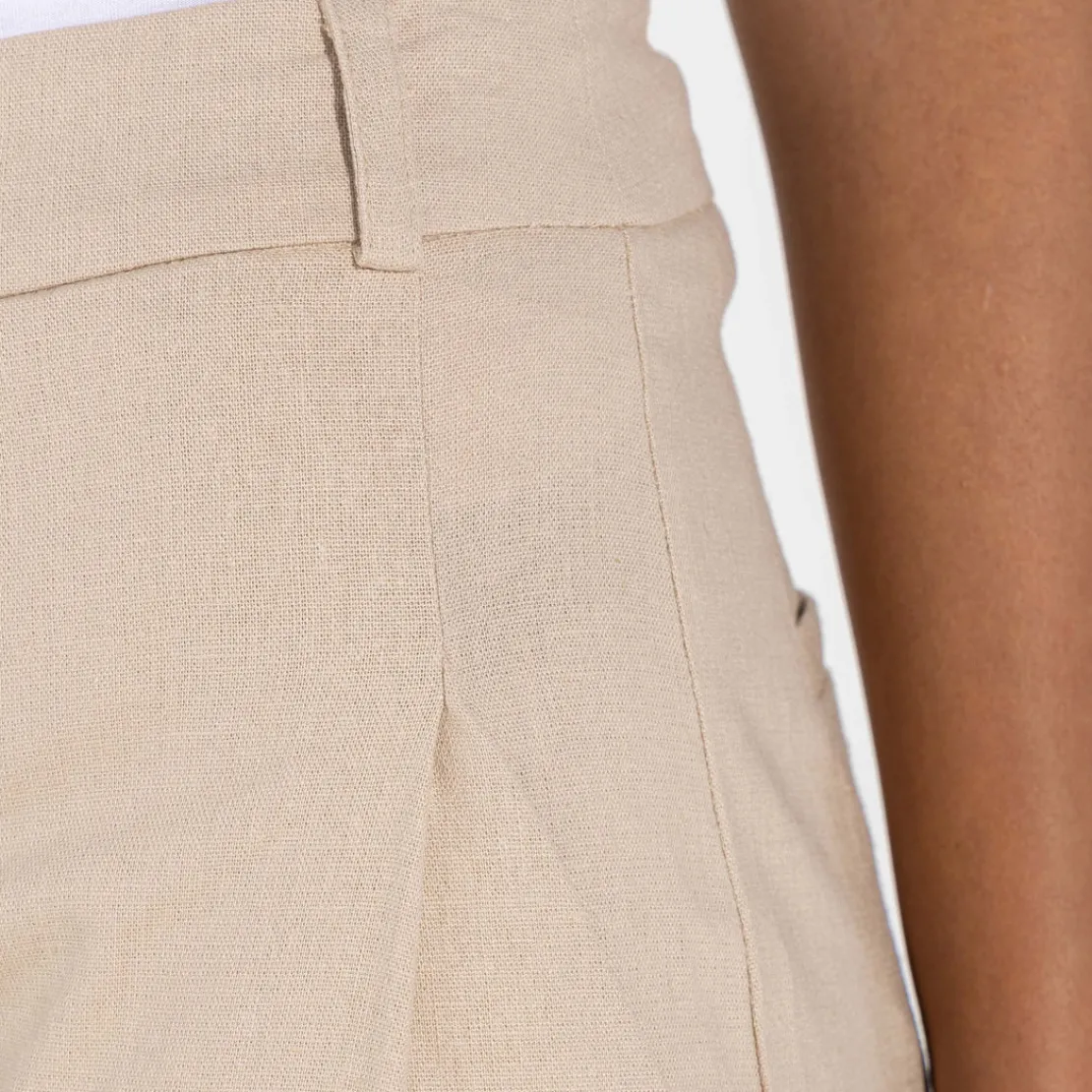 Calças | Linho>Basico.com Calça Wide Linho Feminina - Bege