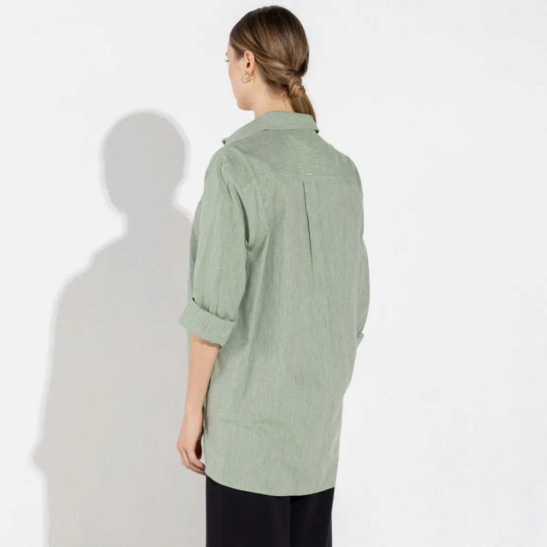 Camisas | Camisas>Basico.com Camisa Algodão Flamê Bolsos - Verde Menta