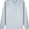 Camisas>Basico.com Camisa Algodão Masculina - Azul Claro
