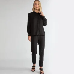 Camisas | Viscose>Basico.com Camisa Ampla Viscose - Preto
