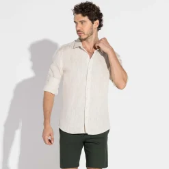 Camisas | Camisas>Basico.com Camisa Linho Manga Longa - Natural