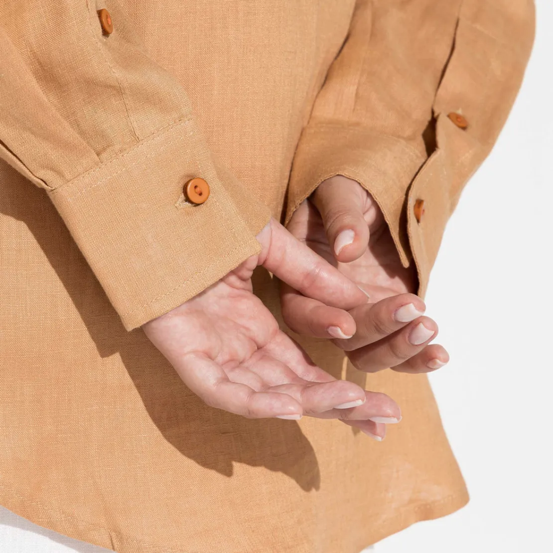 Camisas | Camisas>Basico.com Camisa Linho Manga Longa - Ocre