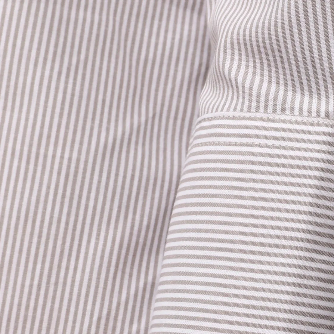 Camisas>Basico.com Camisa Listras Ampla Feminina - Listrado Branco Bege