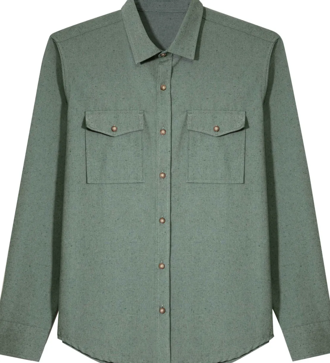 Camisas>Basico.com Camisa Tecido Ecologico Masculina - Verde Escuro