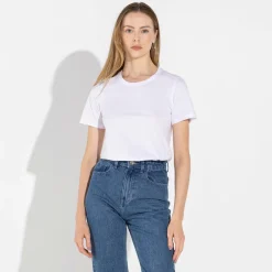 Camisetas>Basico.com Camiseta Algodão Premium Feminina | Everyday Collection - Branco