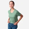 Camisetas>Basico.com Camiseta Algodão Premium Feminina | Everyday Collection - Verde Oliva