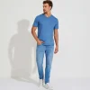 Camisetas>Basico.com Camiseta Algodão Premium Gola V Masculina | Everyday Collection - Azul