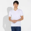 Camisetas>Basico.com Camiseta Algodão Premium Gola V Masculina | Everyday Collection - Bran