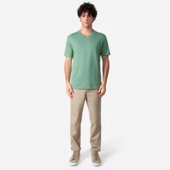 Camisetas>Basico.com Camiseta Algodão Premium Gola V Masculina | Everyday Collection - Verd