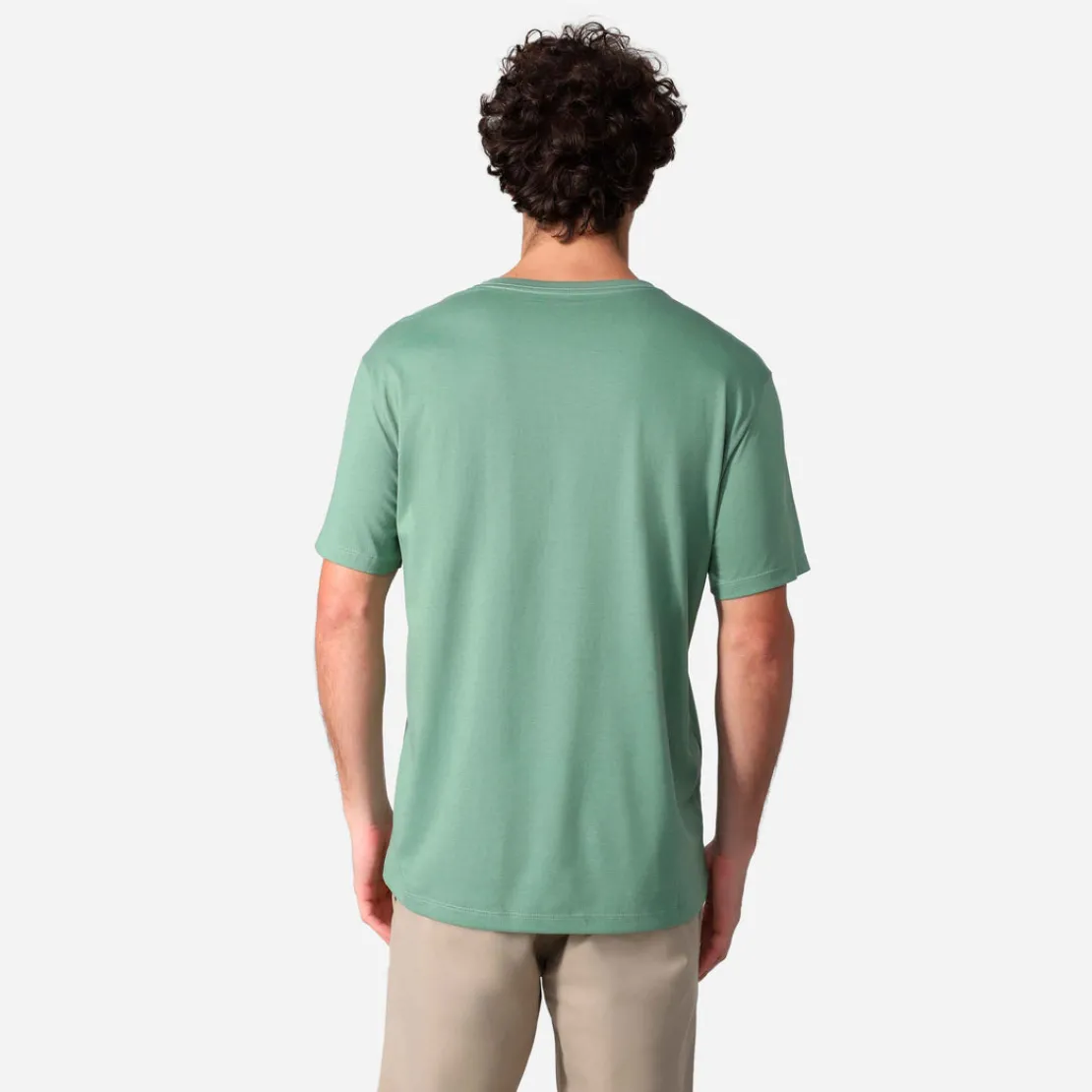 Camisetas>Basico.com Camiseta Algodão Premium Gola V Masculina | Everyday Collection - Verd