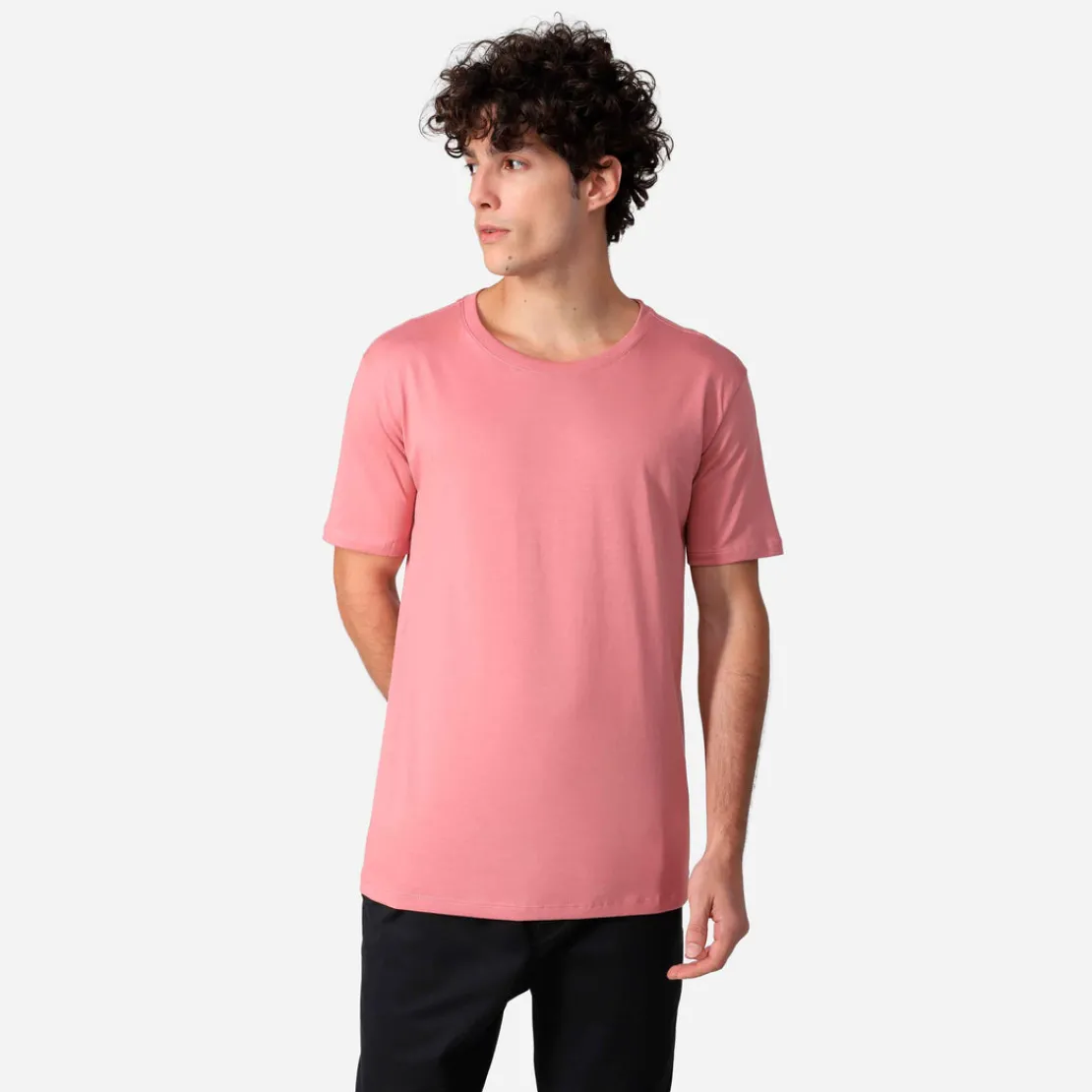 Camisetas>Basico.com Camiseta Algodão Premium Masculina | Everyday Collection - Rose