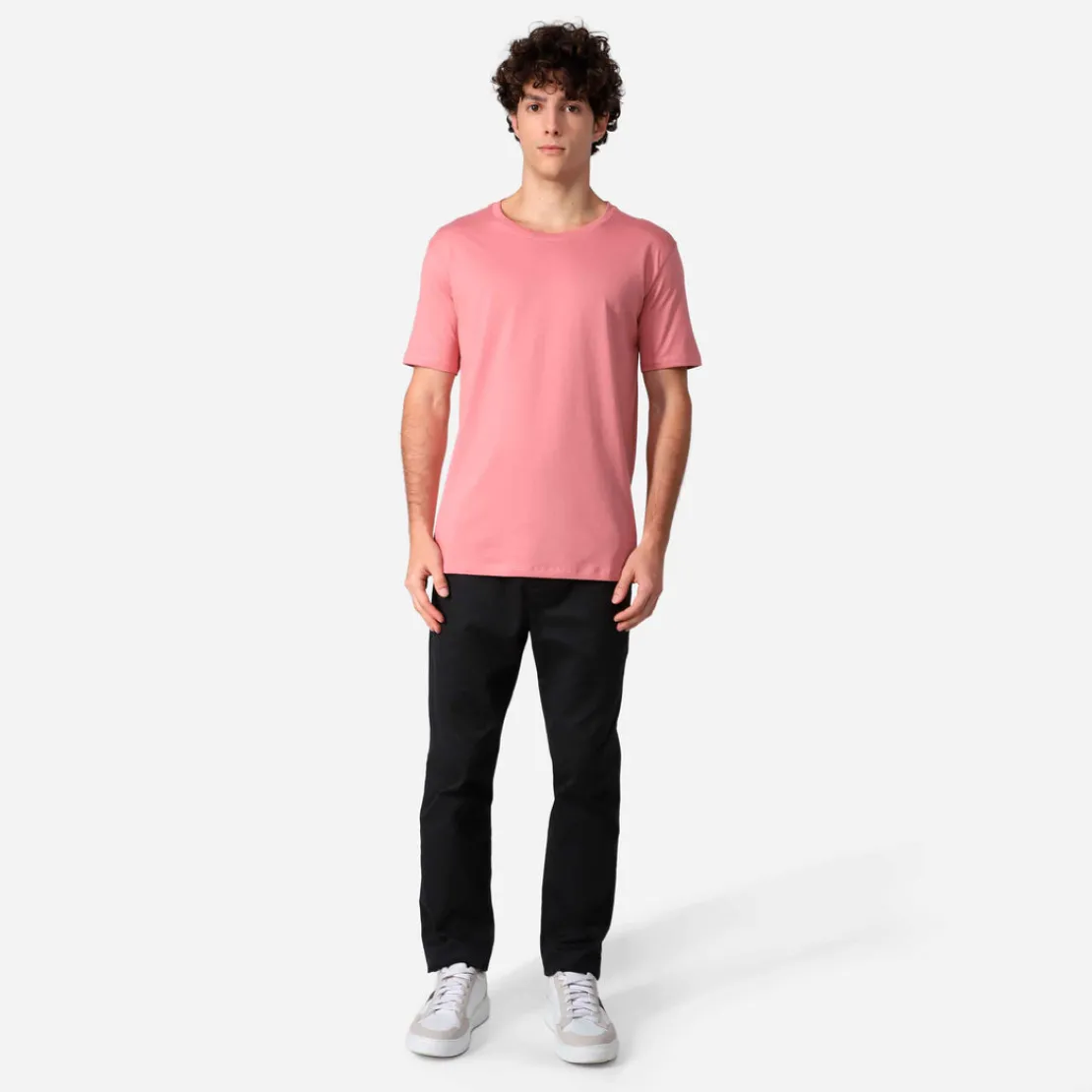 Camisetas>Basico.com Camiseta Algodão Premium Masculina | Everyday Collection - Rose