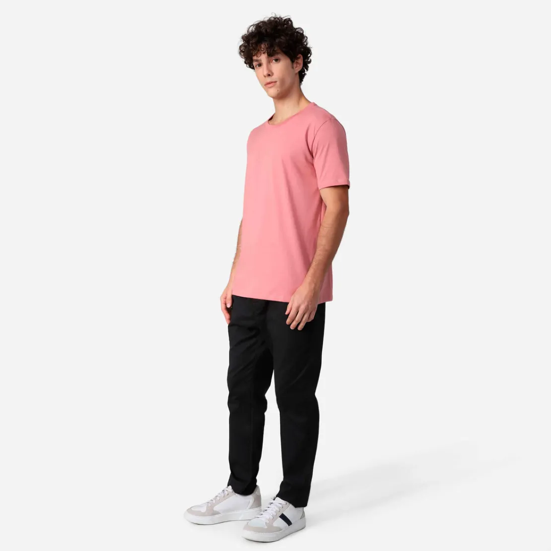 Camisetas>Basico.com Camiseta Algodão Premium Masculina | Everyday Collection - Rose