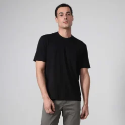 Camisetas | Algodão Pima>Basico.com Camiseta Cotton Pima Masculina - Preto