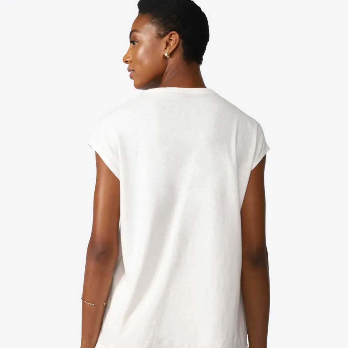 Linho | Camisetas>Basico.com Camiseta Malha Linho Feminina - Off White