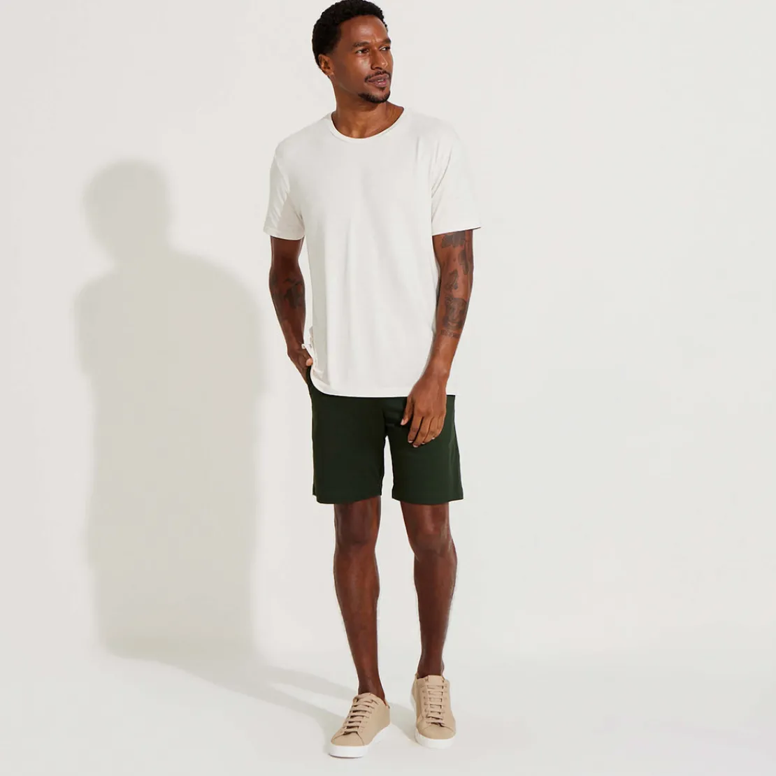 Linho | Camisetas>Basico.com Camiseta Malha Linho Masculina - Natural