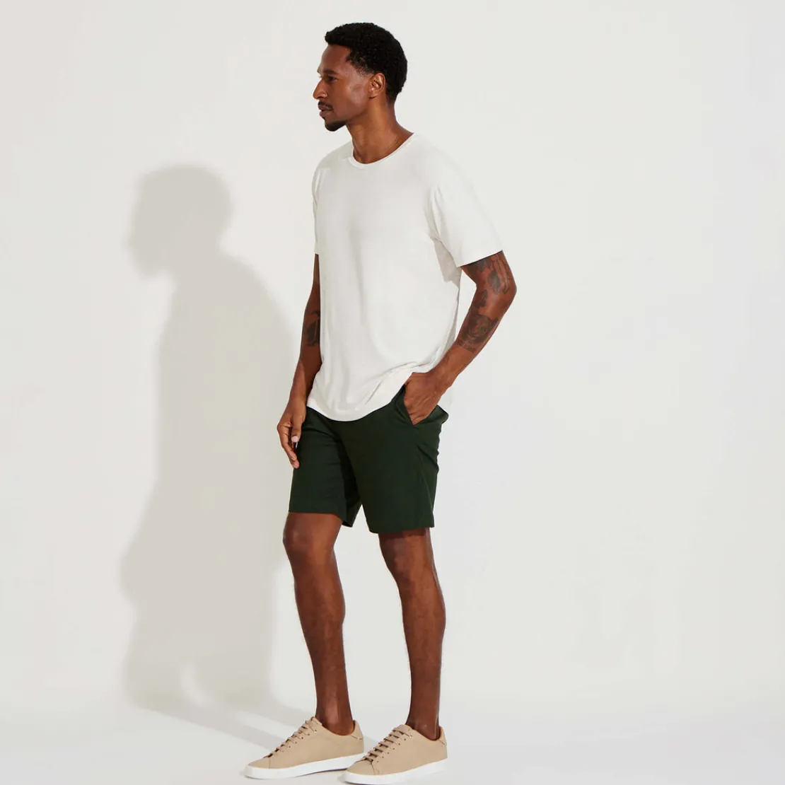 Linho | Camisetas>Basico.com Camiseta Malha Linho Masculina - Natural