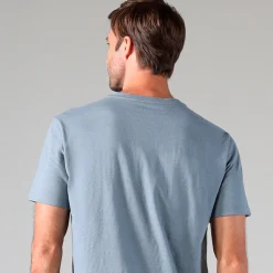 Linho | Camisetas>Basico.com Camiseta Malha Linho Masculina - Azul Cobalto