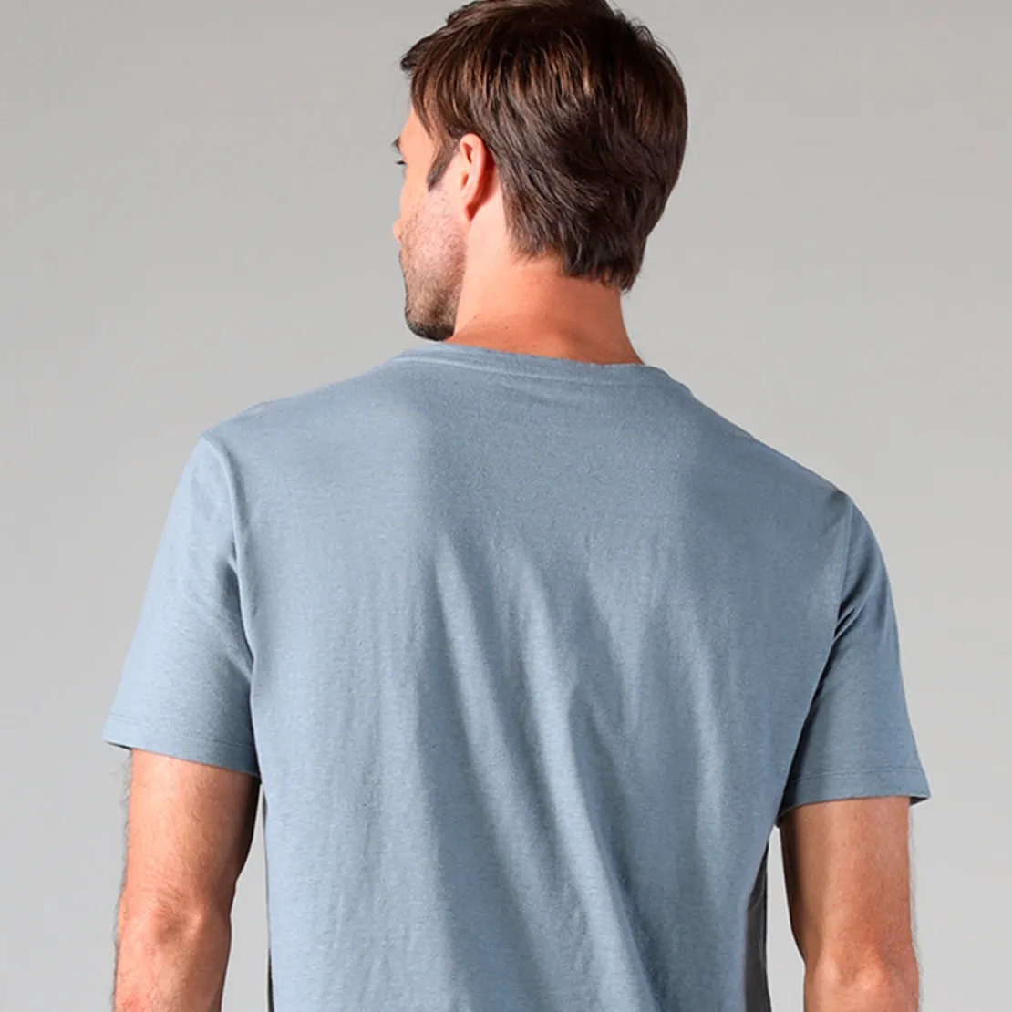 Linho | Camisetas>Basico.com Camiseta Malha Linho Masculina - Azul Cobalto