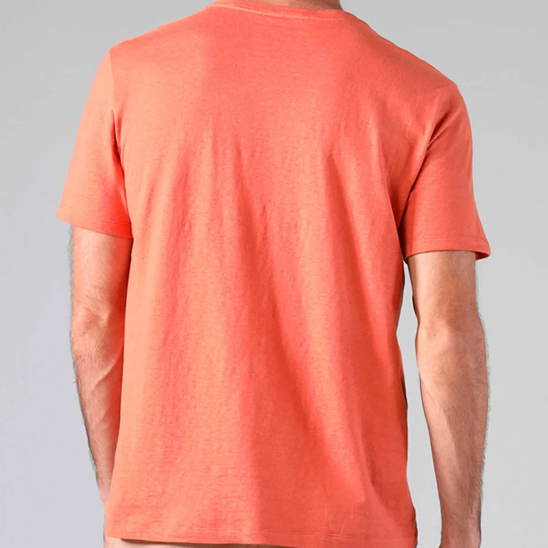 Linho | Camisetas>Basico.com Camiseta Malha Linho Masculina - Marrom Telha