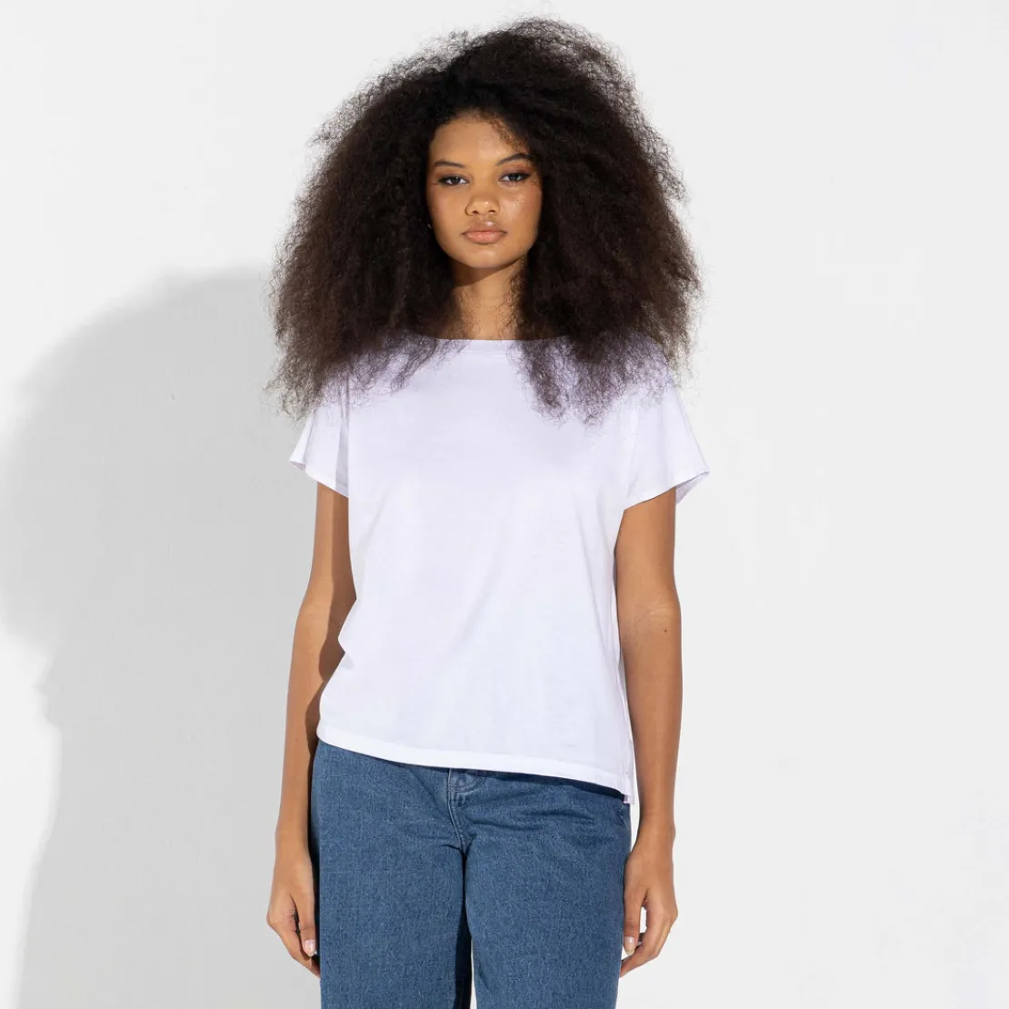 Algodão Pima | Camisetas>Basico.com Camiseta Pima Ampla Feminina - Branco