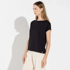 Algodão Pima | Camisetas>Basico.com Camiseta Pima Ampla Feminina - Preto
