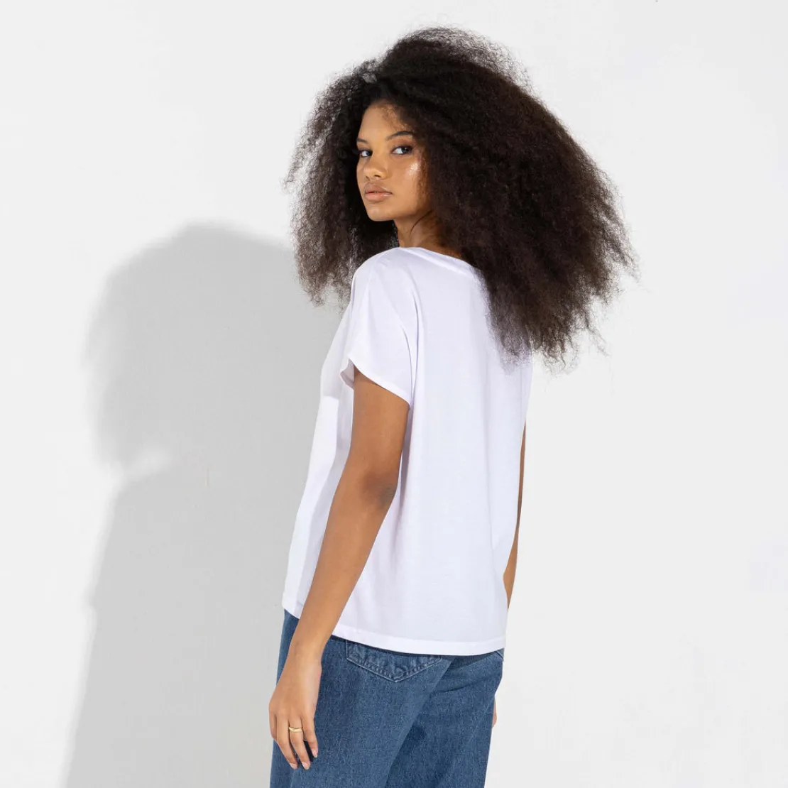 Algodão Pima | Camisetas>Basico.com Camiseta Pima Ampla Feminina - Branco