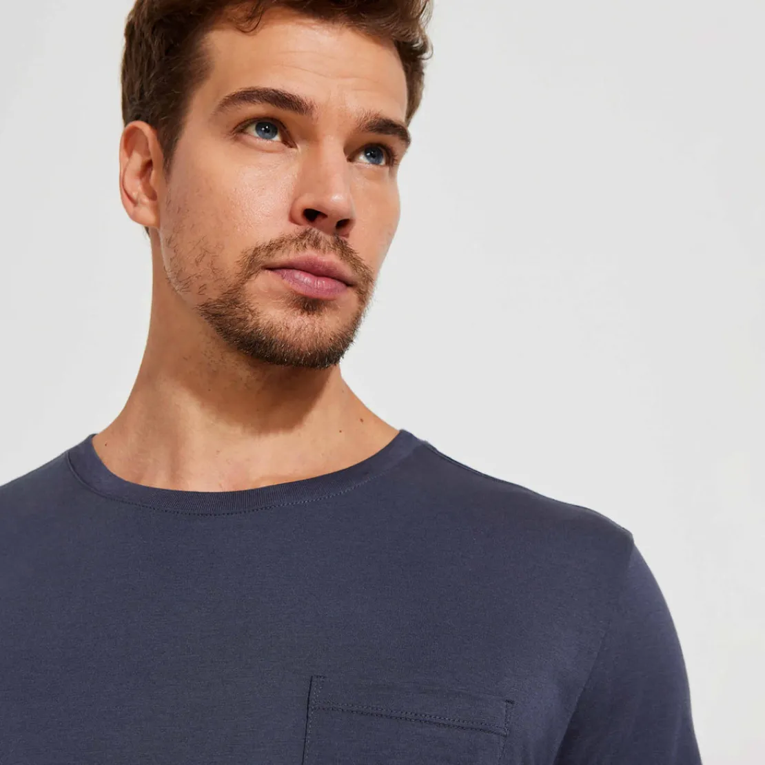 Algodão Pima | Camisetas>Basico.com Camiseta Pima Bolso Masculina | Life Collection - Grafite