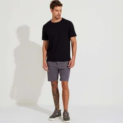 Algodão Pima | Camisetas>Basico.com Camiseta Pima Detalhe Gola Masculina | Life Collection - Preto