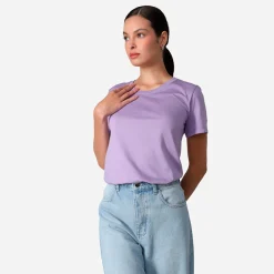 Algodão Pima | Camisetas>Basico.com Camiseta Pima Feminina | Life Collection - Lilás