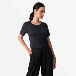 Algodão Pima | Camisetas>Basico.com Camiseta Pima Feminina | Life Collection - Cinza Escuro