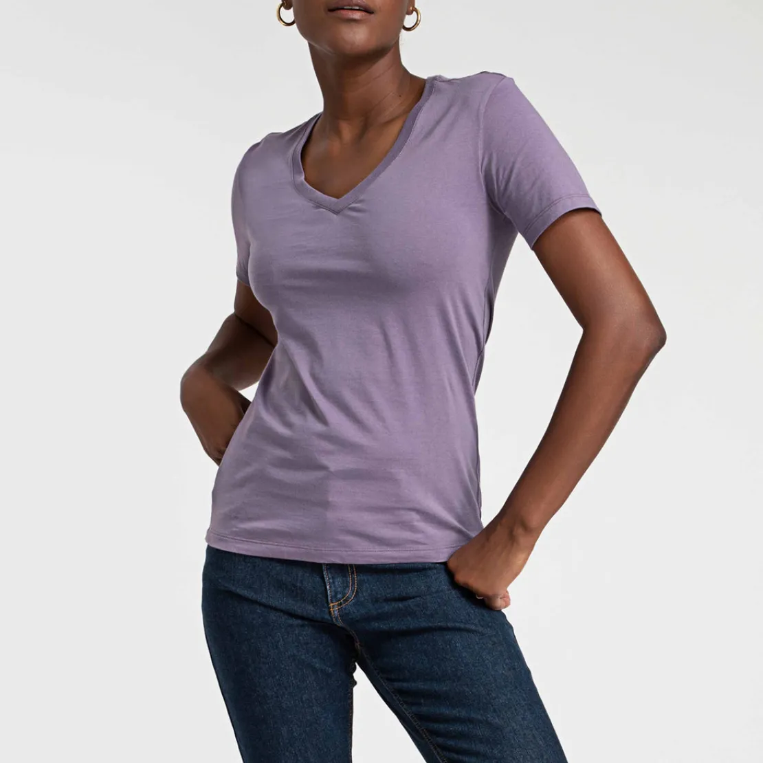 Algodão Pima | Camisetas>Basico.com Camiseta Pima Feminina | Life Collection - Roxo Ametista