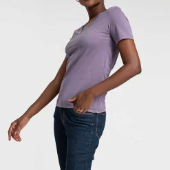 Algodão Pima | Camisetas>Basico.com Camiseta Pima Feminina | Life Collection - Roxo Ametista