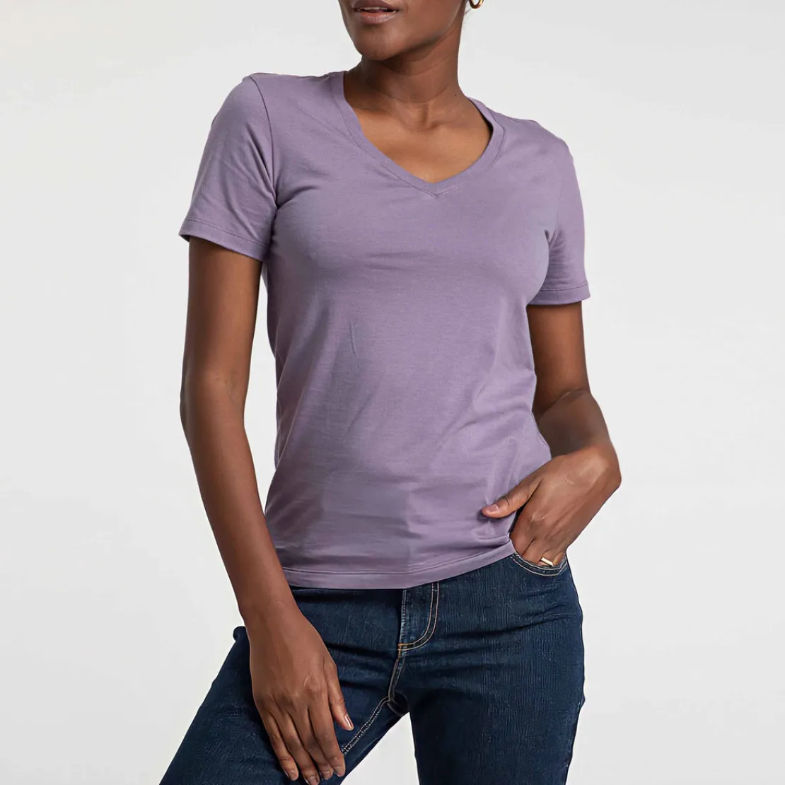 Algodão Pima | Camisetas>Basico.com Camiseta Pima Feminina | Life Collection - Roxo Ametista
