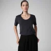 Algodão Pima | Camisetas>Basico.com Camiseta Pima Gola U Feminina | Life Collection - Grafite